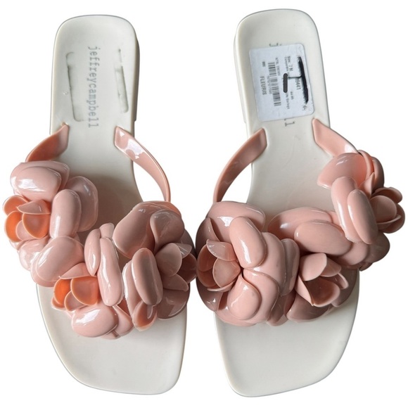 Jeffrey Campbell Women's Fleuris Jelly Flip Flop Pink Sandals Size 7 - Picture 1 of 6